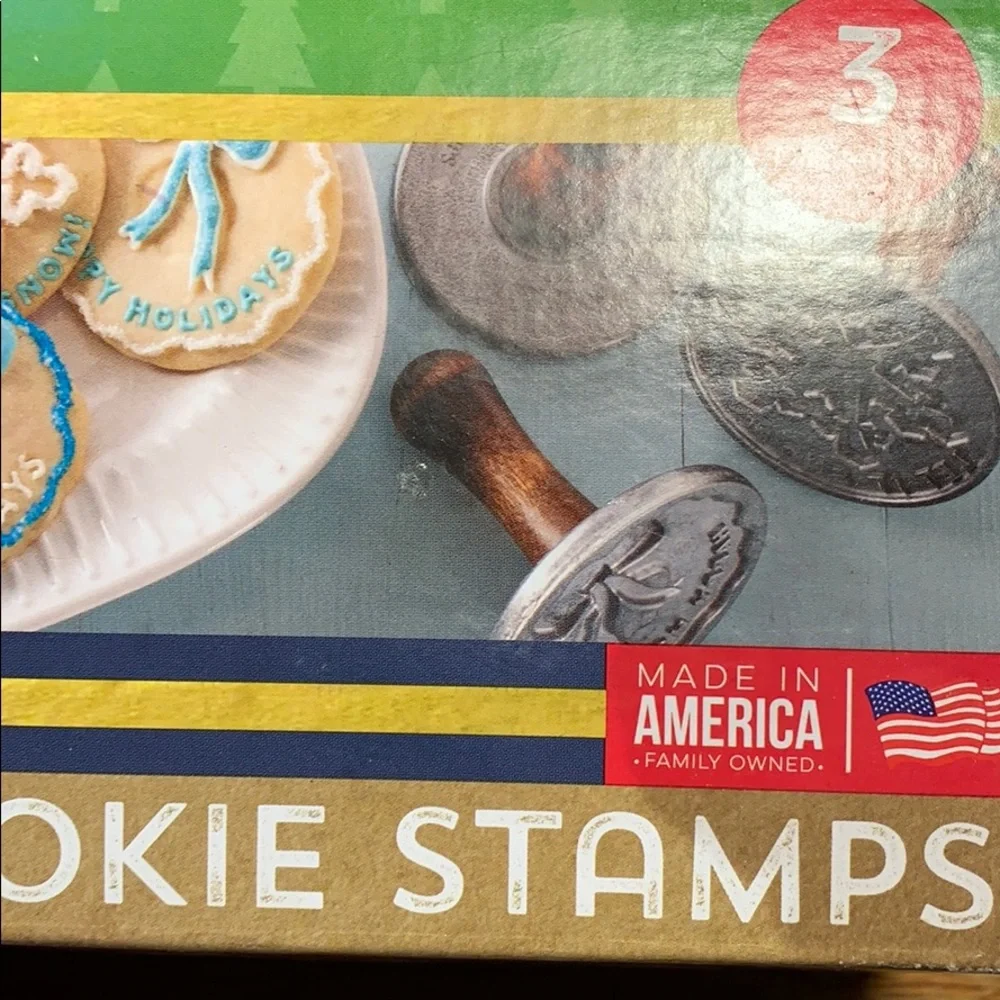 Nordic Ware Holiday Cookie Stamps+1extra gift tag